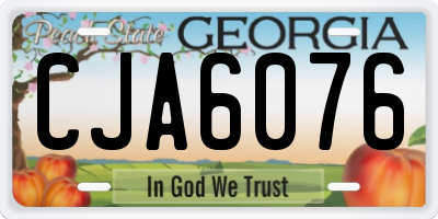 GA license plate CJA6076
