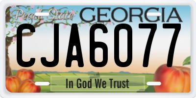 GA license plate CJA6077