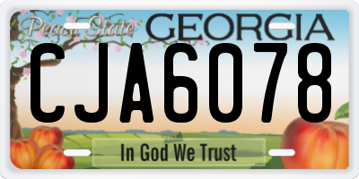 GA license plate CJA6078