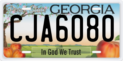 GA license plate CJA6080