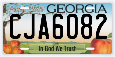 GA license plate CJA6082