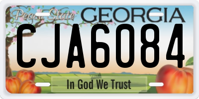 GA license plate CJA6084
