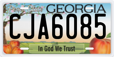 GA license plate CJA6085