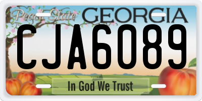 GA license plate CJA6089