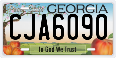 GA license plate CJA6090
