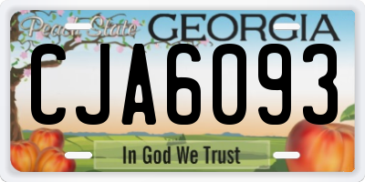 GA license plate CJA6093