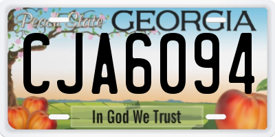 GA license plate CJA6094