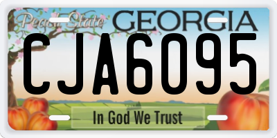 GA license plate CJA6095