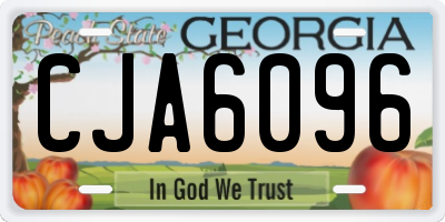 GA license plate CJA6096