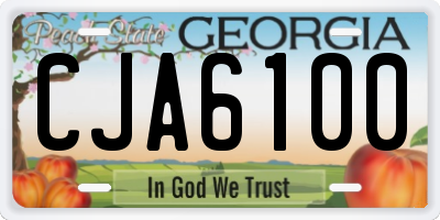 GA license plate CJA6100