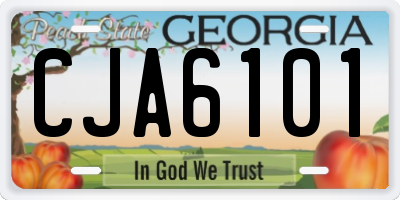 GA license plate CJA6101
