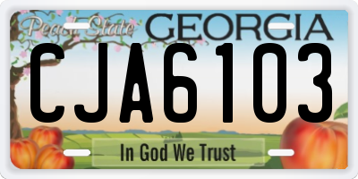 GA license plate CJA6103