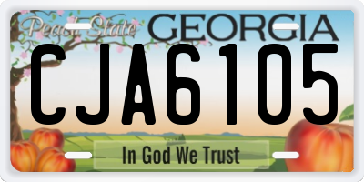GA license plate CJA6105
