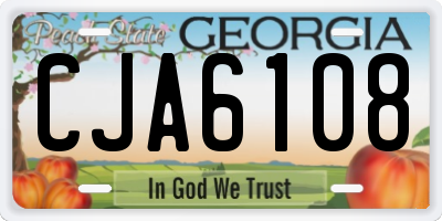 GA license plate CJA6108