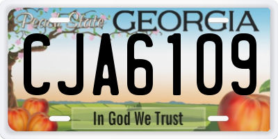 GA license plate CJA6109