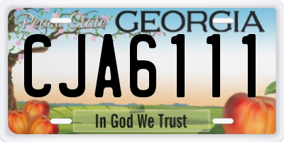 GA license plate CJA6111