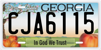 GA license plate CJA6115