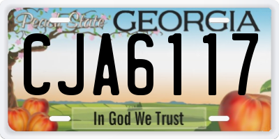 GA license plate CJA6117