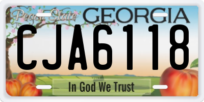 GA license plate CJA6118