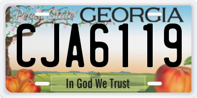 GA license plate CJA6119