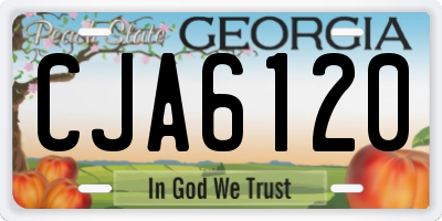 GA license plate CJA6120