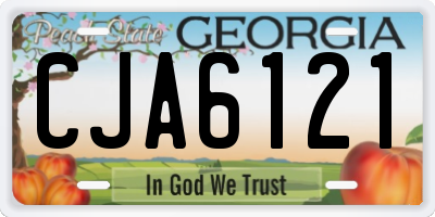 GA license plate CJA6121