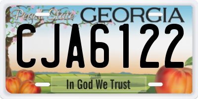 GA license plate CJA6122