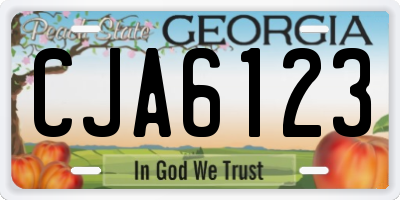 GA license plate CJA6123