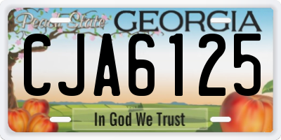 GA license plate CJA6125