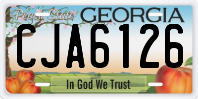 GA license plate CJA6126