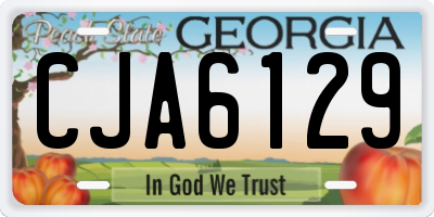 GA license plate CJA6129