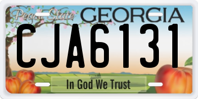 GA license plate CJA6131