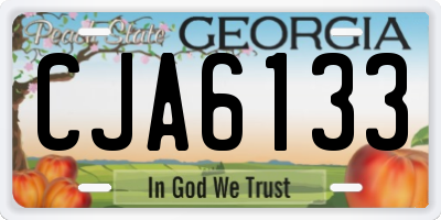 GA license plate CJA6133