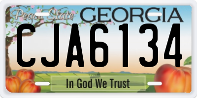 GA license plate CJA6134