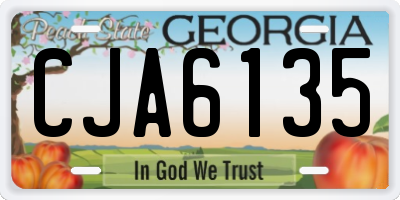 GA license plate CJA6135