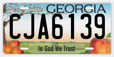 GA license plate CJA6139