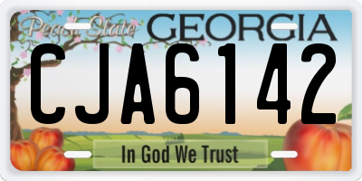 GA license plate CJA6142