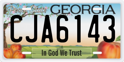 GA license plate CJA6143