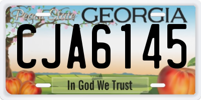 GA license plate CJA6145