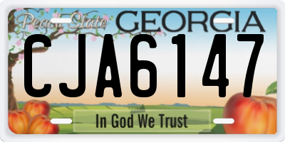 GA license plate CJA6147