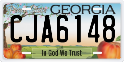 GA license plate CJA6148