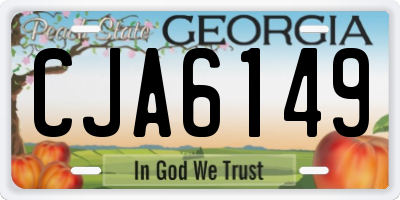 GA license plate CJA6149