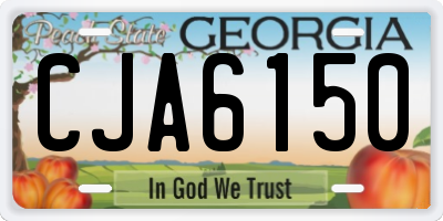 GA license plate CJA6150