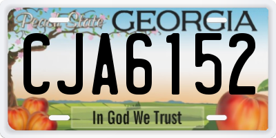 GA license plate CJA6152