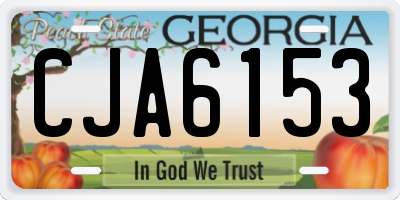 GA license plate CJA6153