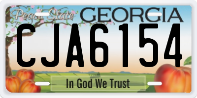 GA license plate CJA6154