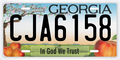 GA license plate CJA6158