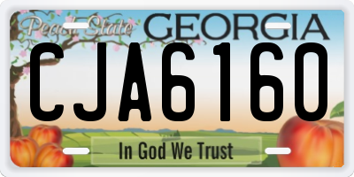GA license plate CJA6160