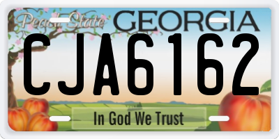 GA license plate CJA6162