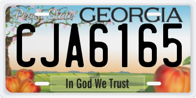 GA license plate CJA6165